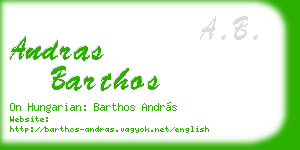 andras barthos business card